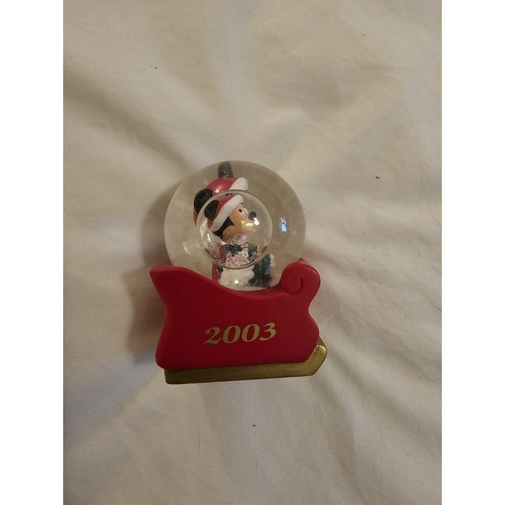 2003 JCP Mickey Mouse Disney Mini Snow Globe JC Penney Exclusive‎ 2.5" Christmas